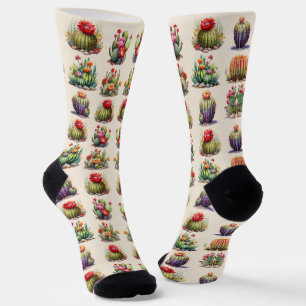 Calcetines Patrón de acuarela de Cacti