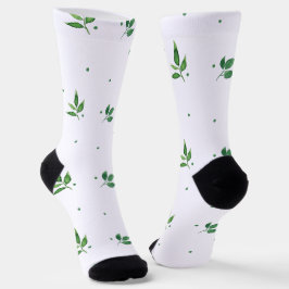 Calcetines Patrón de acuarela de hojas verdes