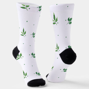 Calcetines Patrón de acuarela de hojas verdes