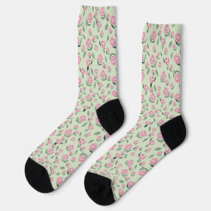 Calcetines Patrón de acuarela de rosa rosa sin fisuras