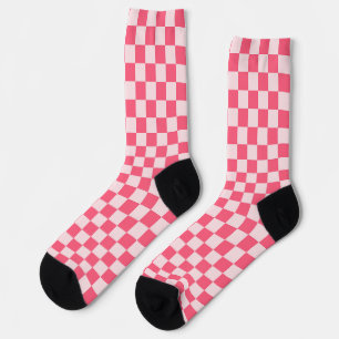 Calcetines patrón de ajedrez de sorbete de flamenco