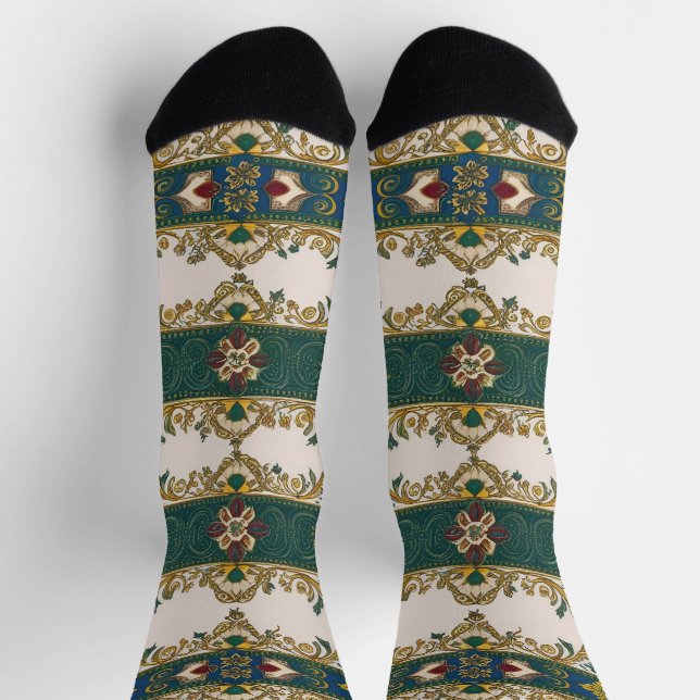 Calcetines patrón de alfombra serbio 3 (Arriba)