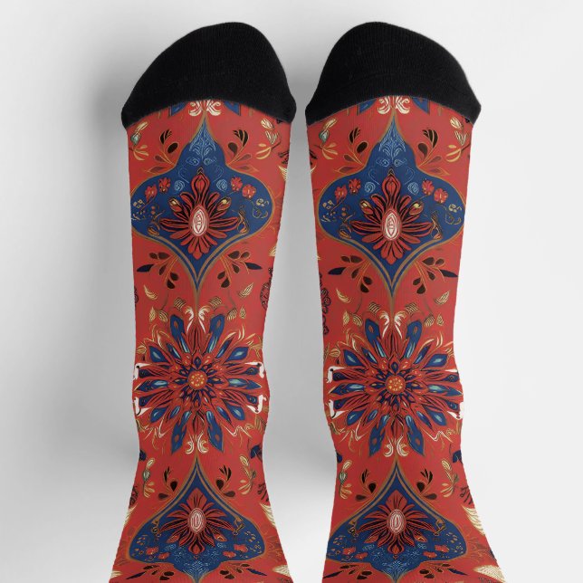 Calcetines patrón de alfombra serbio 7 (Arriba)