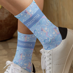 Calcetines Patrón de Amante Sirena Personalizado