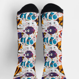 Calcetines Patrón de animales acuáticos   vida submarina del 