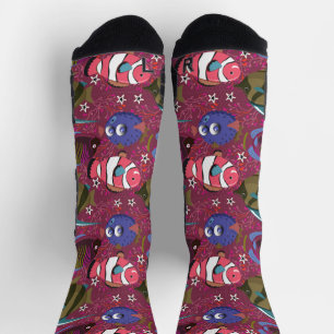 Calcetines Patrón de animales acuáticos   vida submarina en l