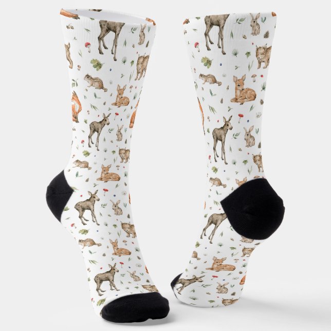 Calcetines Patrón de animales de bosque (Angular)