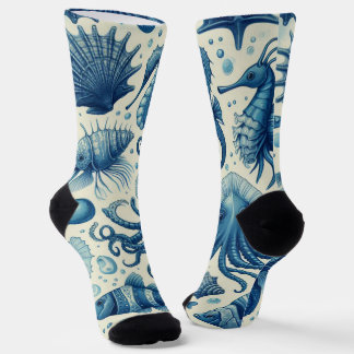 Calcetines Patrón de animales de marina de época