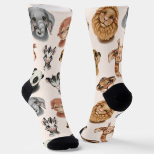 Calcetines Patrón de animales lindos de safari de la jungla