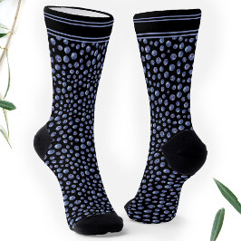 Calcetines Patrón de arándano azul nombre personalizado azul 