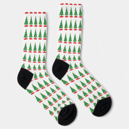 Calcetines Patrón de árbol de Navidad
