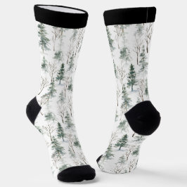 Calcetines Patrón de árboles de invierno navidades