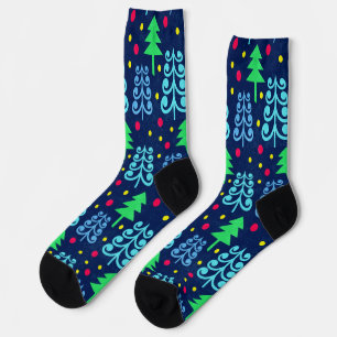 Calcetines Patrón de árboles de Navidad