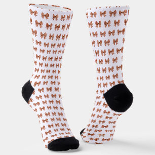 Calcetines Patrón de arco de gingham marrón