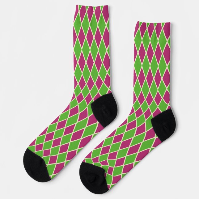 Calcetines Patrón de Argyle de Pastel Preppy Golf (Izquierda)
