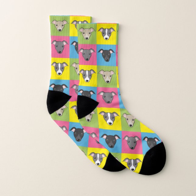 Calcetines Patrón de arte pop personalizado italiano (Par)