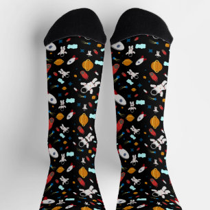 Calcetines Patrón de astronauta y espacio exterior infantil