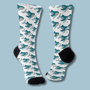 Calcetines Patrón de ballena azul
