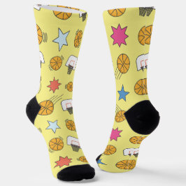 Calcetines Patrón de baloncesto divertido