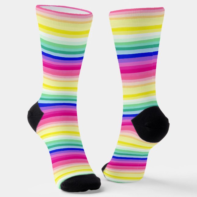 Calcetines Patrón de bandas de colores alegres (Angular)