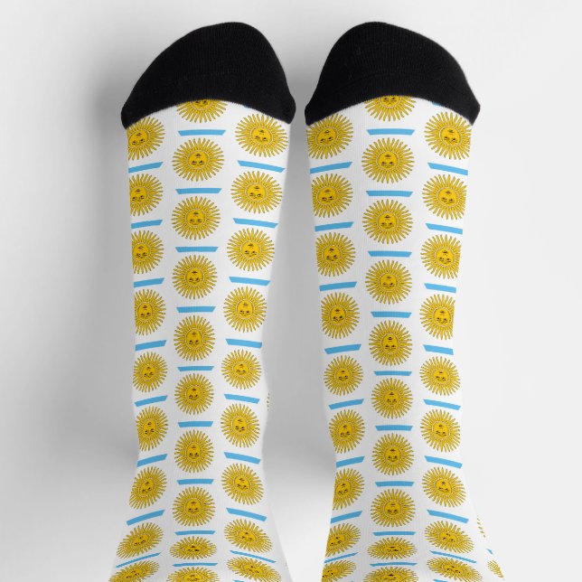 Calcetines Patrón de bandera de Argentina (Arriba)
