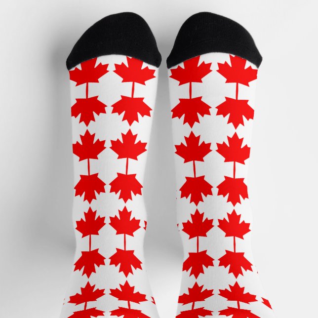 Calcetines Patrón de bandera de Canadá (Arriba)