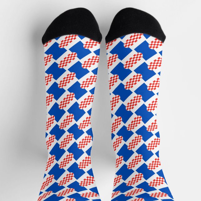 Calcetines Patrón de bandera de Croacia (Arriba)
