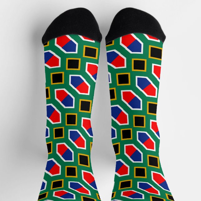 Calcetines Patrón de bandera de Sudáfrica (Arriba)
