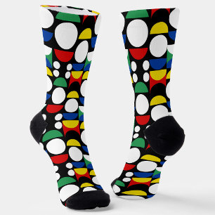 Calcetines Patrón de Bauhaus Escandinavo Negro a Mediados del