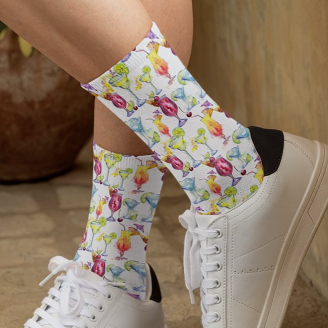 Calcetines Patrón de bebidas de cóctel Margarita (Subido por el creador)