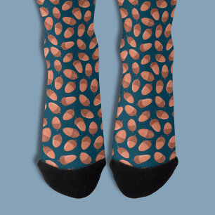 Calcetines patrón de bellota azul
