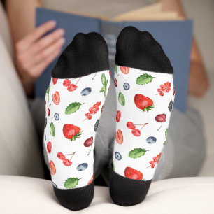 Calcetines Patrón de Berry de color agua