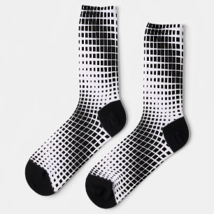Calcetines Patrón de bloque cuadrado de disolución de negro m