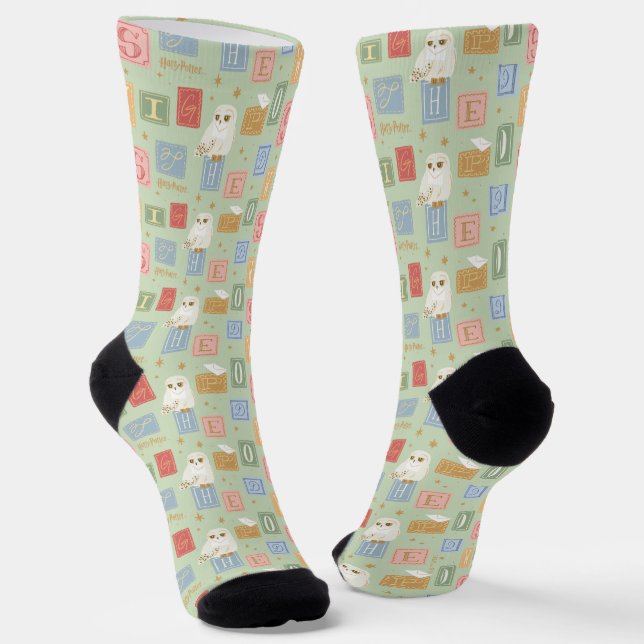 Calcetines Patrón de bloque de letras de Hedwig Post (Angular)