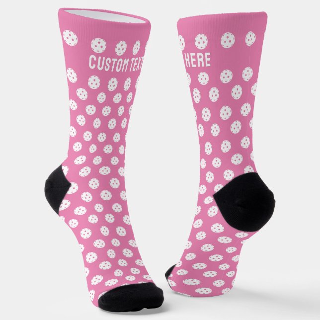 Calcetines Patrón de bolas de bolas de deporte rosa blanco (Angular)