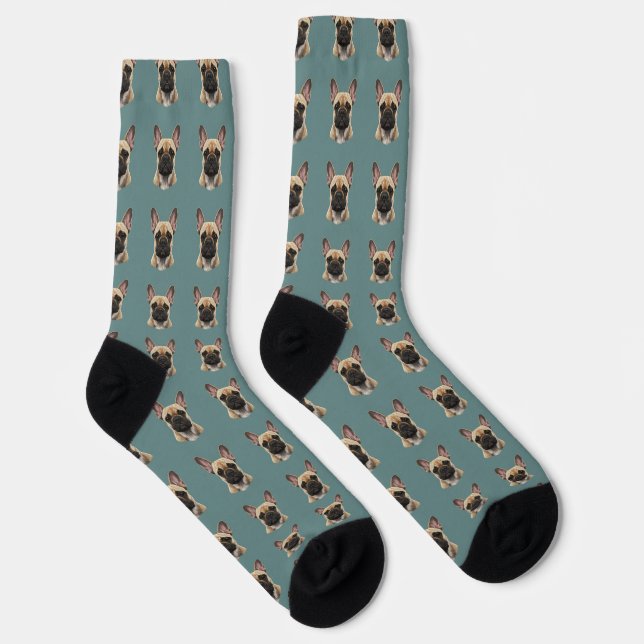 Calcetines Patrón de Bulldog Francés (Derecha)