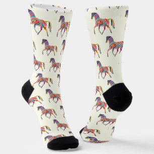 Calcetines Patrón de caballo colorido