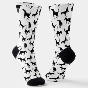 Calcetines Patrón de caballo en blanco y negro