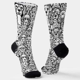Calcetines Patrón de Cabeza de Perro