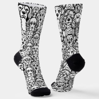 Calcetines Patrón de Cabeza de Perro