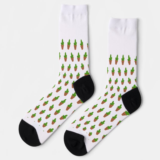 Calcetines Patrón de cactus en zócalos (Izquierda)