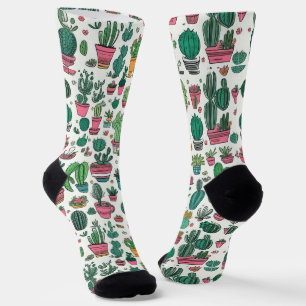 Calcetines Patrón de Cactus Suculento