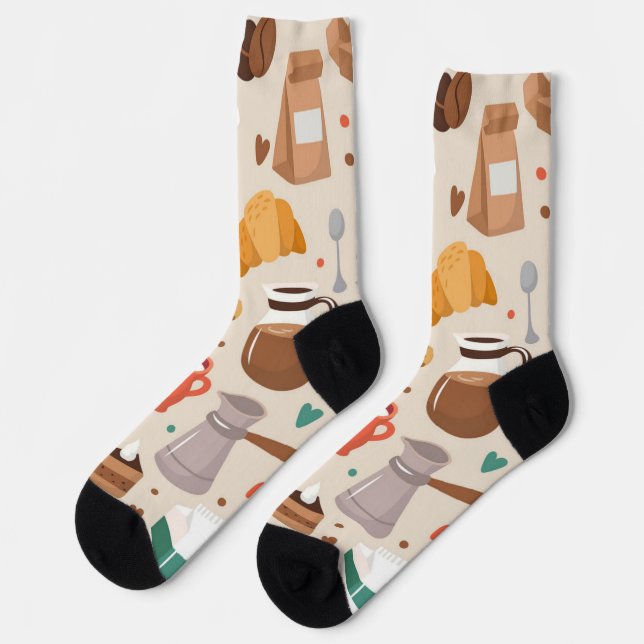 Calcetines Patrón de café (Izquierda)