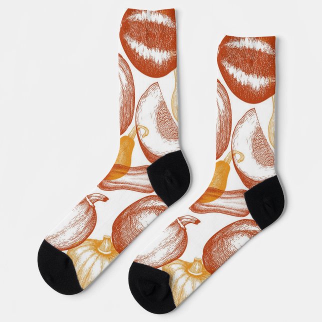 Calcetines Patrón de calabaza (Izquierda)