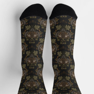 Calcetines Patrón de calabaza de Halloween folclórico