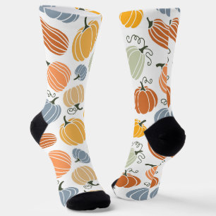 Calcetines Patrón de calabazas otoñales coloridas