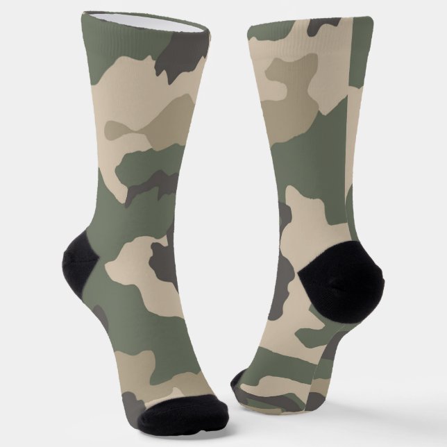 Calcetines Patrón de Camo Verde (Angular)