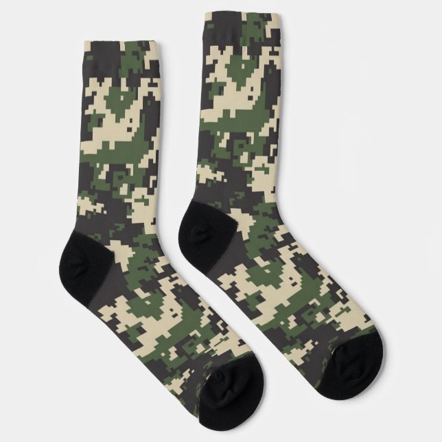 Calcetines Patrón de Camuflaje Digital Verde (Derecha)