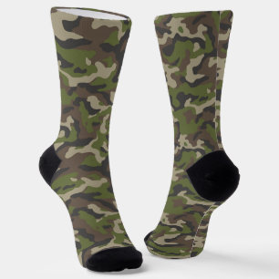 Calcetines Patrón de camuflaje verde