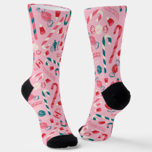 Calcetines Patrón de Candy Elf Holiday